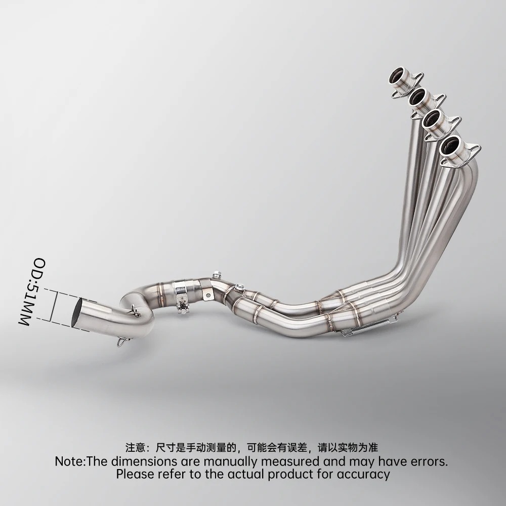 For CBR650R CBR650F CBR650 2014-2025 Motorcycle Exhaust Pipe Front Link Pipe Complete Exhaust System with Two Oxygen Sensors